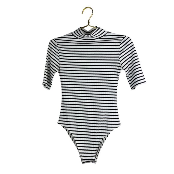 The Hanger Black and White Stripe Bodysuit - Picture 1 of 2